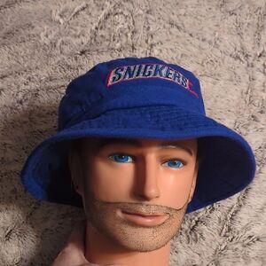 Snickers Brand Logo Bucket Hat Adult OSFA Blue Cotton Twill MARS Chocolate